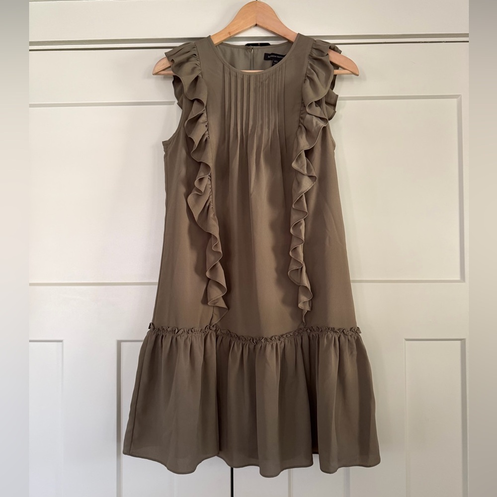 Banana Republic drop waist dress olive green